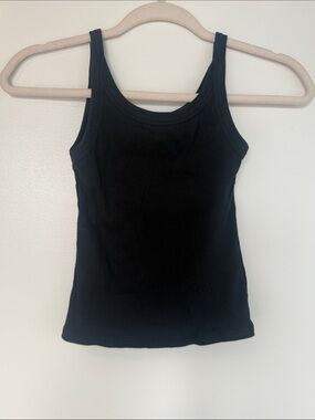 Reformation Classic Black Ribbed Tank Top
